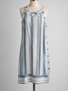 FORCYNTHIA Pastel Striped Sleeveless Sundress